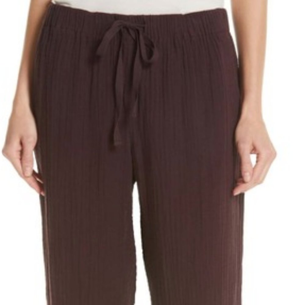 Eileen Fisher cassis cropped pants- drawstring